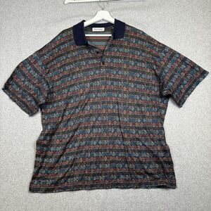 Vintage St. Croix Men's Size 2XL XXL Multi Colored Knit Short Sleeve Polo Shirt